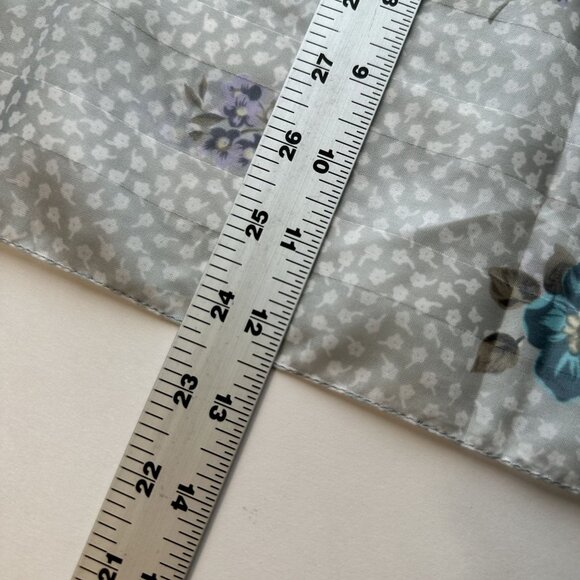 Vintage Womens Floral Polyester Neck Scarf 50s Style Gray Blue Made in Italy - Picture 5 of 5